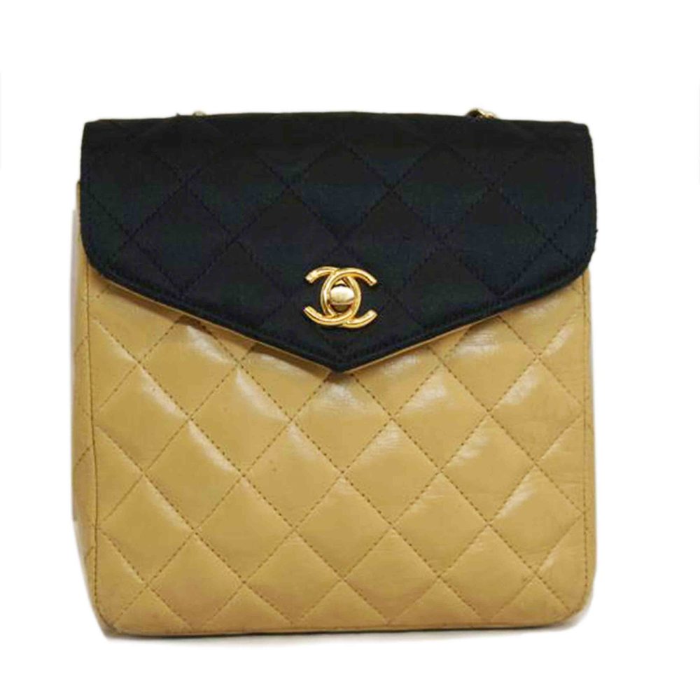 Chanel Satin Lambskin Chain Bag Black